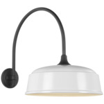 Academy Outdoor Arched Mack Rockhouse Shade Wall Light - Matte Black / White