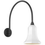 Academy Outdoor Arched Mack Savannah Shade Wall Light - Matte Black / White