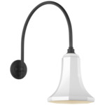 Academy Outdoor Arched Mack Savannah Shade Wall Light - Matte Black / White