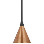 Academy Savannah Conical Outdoor Pendant - Matte Black / Soft Copper