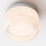 Dimple Ceiling Light - Natural Anodized / White