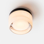 Dimple Ceiling Light - Black Anodized / White Interior