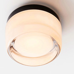 Dimple Ceiling Light - Black Anodized / White