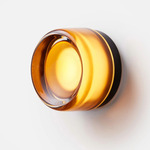 Dimple Wall Sconce - Black Anodized / Amber