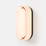 Dimple Dash Wall Sconce - Smooth Black / White Interior