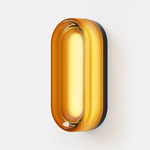 Dimple Dash Wall Sconce - Smooth Black / Amber