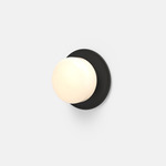 Pastille 1 Disc Wall Sconce - Matte Black / Frost
