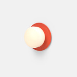 Pastille 1 Disc Wall Sconce - Vermillion / Frost