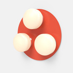 Pastille 3 Cluster Wall Light - Vermillion / Frost