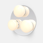 Pastille 3 Cluster Wall Light - Polished Chrome / Frost
