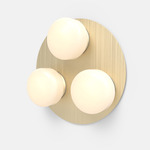 Pastille 3 Cluster Wall Light - Satin Brass / Frost