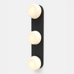 Pastille 3 Vanity Wall Light - Matte Black / Frost