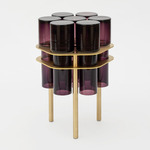 Field Table - Brushed Brass / Plum