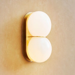 Twin 2.0 Wall / Ceiling Light - Brushed Brass / White / White