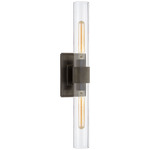 Presidio Double Wall Sconce - Overstock - Bronze / Clear