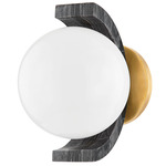 Zurich Wall Sconce - Vintage Brass / Nero Madera / Opal