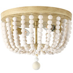 Bridget Ceiling Light - Natural Wood / White