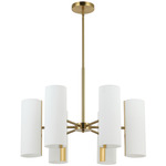 Cleta Chandelier - Aged Brass / White