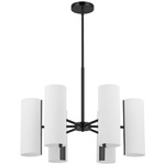 Cleta Chandelier - Matte Black / White