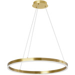 Circulo Color-Select Chandelier - Aged Brass / White