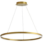 Circulo Color-Select Chandelier - Aged Brass / White