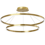 Circulo Color-Select Tiered Chandelier - Aged Brass / White