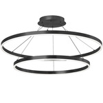 Circulo Color-Select Tiered Chandelier - Matte Black / White