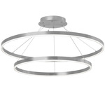 Circulo Color-Select Tiered Chandelier - Silver / White