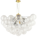 Charlize Chandelier - Aged Brass / Clear