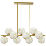 Giovanna Linear Pendant - Aged Brass / Alabaster Giovanna Linear Pendant - Aged Brass / Alabaster