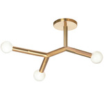 Morgan Semi Flush Ceiling Light - Aged Brass