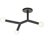 Morgan Semi Flush Ceiling Light - Matte Black