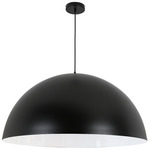 Ofelia Dome Pendant - Matte Black / White