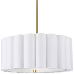 Pacifica Pendant - Aged Brass / White