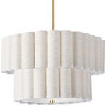 Pacifica Tiered Pendant - Aged Brass / Flax