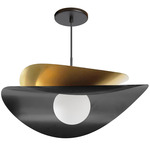Paven LED Pendant - Matte Black / Aged Brass