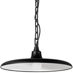 Quentin Disc Pendant - Matte Black / White