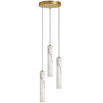 Reuben Multi Light Pendant - Aged Brass / White