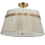 Sylvie Semi Flush Mount - Aged Brass / Natural