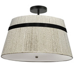 Sylvie Semi Flush Mount - Matte Black / Natural
