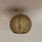 Aria Semi Flush Ceiling Light - Polished Brass