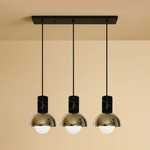 Maria Linear Chandelier - Polished Brass / Black Marble