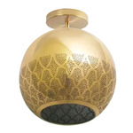 Nur Reversed Ceiling Light - Brass