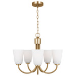 Miles Chandelier - Satin Brass / Etched White