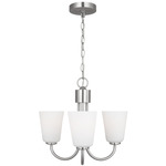 Miles Chandelier - Brushed Nickel / Etched White