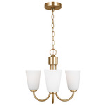 Miles Chandelier - Satin Brass / Etched White