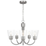 Miles Chandelier - Brushed Nickel / Clear