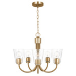 Miles Chandelier - Satin Brass / Clear
