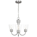 Miles Chandelier - Brushed Nickel / Clear