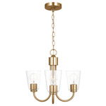 Miles Chandelier - Satin Brass / Clear